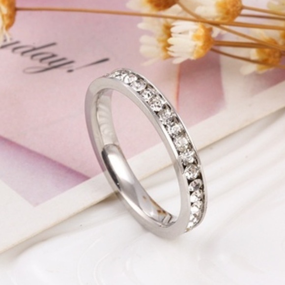 STAINLESS STEEL ETERNITY BAND - Picture 2 of 7